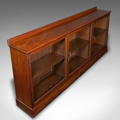 7' WIDE ANTIQUE MUSEUM BOOKCASE GLAZED LIBRARY CABINET EARLY VICTORIAN C1840 - ADDITIONAL PHOTO 6