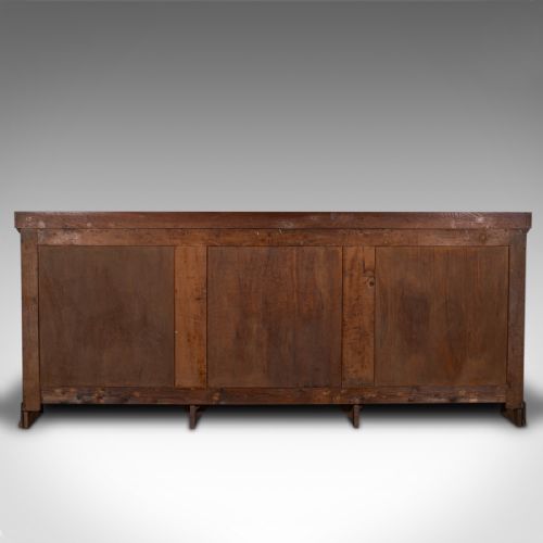 7' WIDE ANTIQUE MUSEUM BOOKCASE GLAZED LIBRARY CABINET EARLY VICTORIAN C1840 - ADDITIONAL PHOTO 7