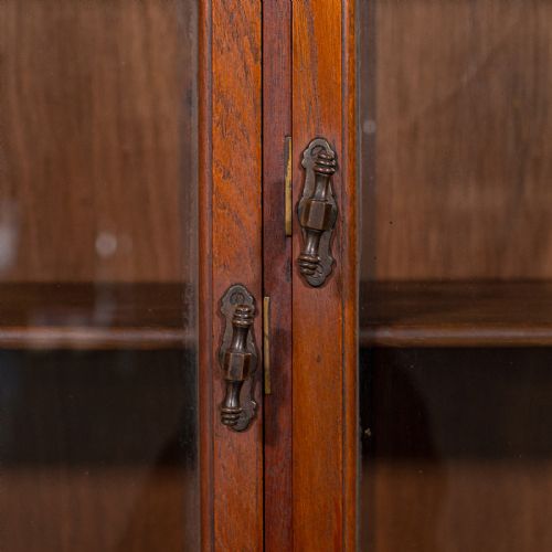 7' WIDE ANTIQUE MUSEUM BOOKCASE GLAZED LIBRARY CABINET EARLY VICTORIAN C1840 - ADDITIONAL PHOTO 8