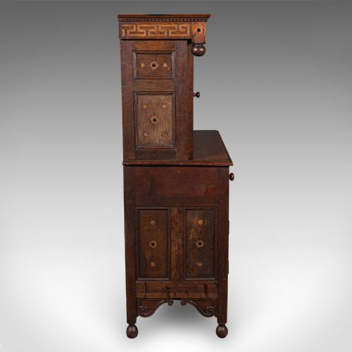 fig 3. Small Antique Court Cabinet, English, Oak, Side Cupboard, Petite, Rare, Revival