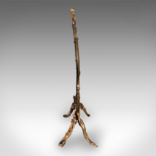 fig 2. Antique Rococo Fire Screen, French, Gilt Brass, Fireside Panel, Victorian, 1900