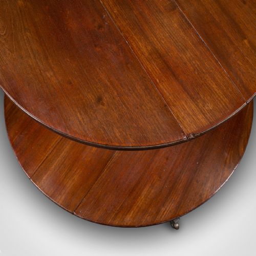 ANTIQUE FOLDING DUMB WAITER ENGLISH TWO TIER SERVING STAND GEORGIAN C1800 - ADDITIONAL PHOTO 8