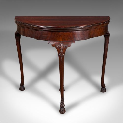 ANTIQUE GEORGIAN REVIVAL CARD TABLE ENGLISH FOLDING GAMES VICTORIAN C1890 - ADDITIONAL PHOTO 2