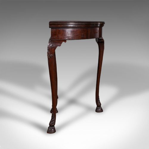 ANTIQUE GEORGIAN REVIVAL CARD TABLE ENGLISH FOLDING GAMES VICTORIAN C1890 - ADDITIONAL PHOTO 3