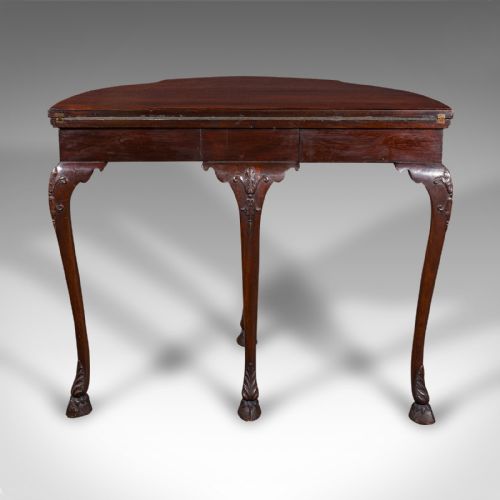 ANTIQUE GEORGIAN REVIVAL CARD TABLE ENGLISH FOLDING GAMES VICTORIAN C1890 - ADDITIONAL PHOTO 4
