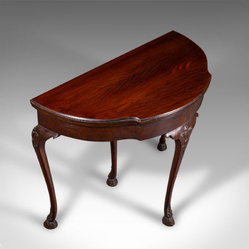 ANTIQUE GEORGIAN REVIVAL CARD TABLE ENGLISH FOLDING GAMES VICTORIAN C1890 - ADDITIONAL PHOTO 7