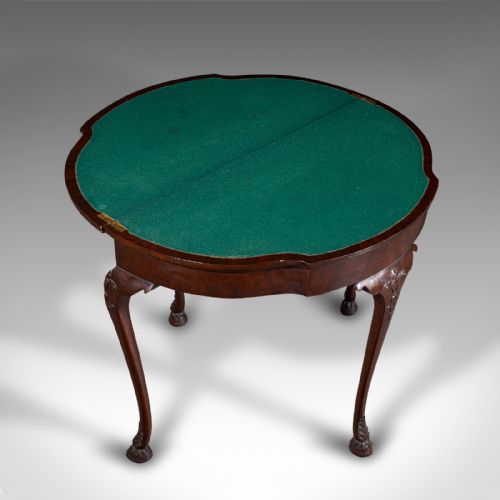 ANTIQUE GEORGIAN REVIVAL CARD TABLE ENGLISH FOLDING GAMES VICTORIAN C1890 - ADDITIONAL PHOTO 8