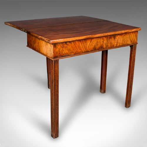 ANTIQUE FOLD OVER TEA TABLE ENGLISH CARD CHIPPENDALE MANNER GEORGIAN C1750 - ADDITIONAL PHOTO 1
