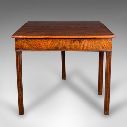 ANTIQUE FOLD OVER TEA TABLE ENGLISH CARD CHIPPENDALE MANNER GEORGIAN C1750 - ADDITIONAL PHOTO 2