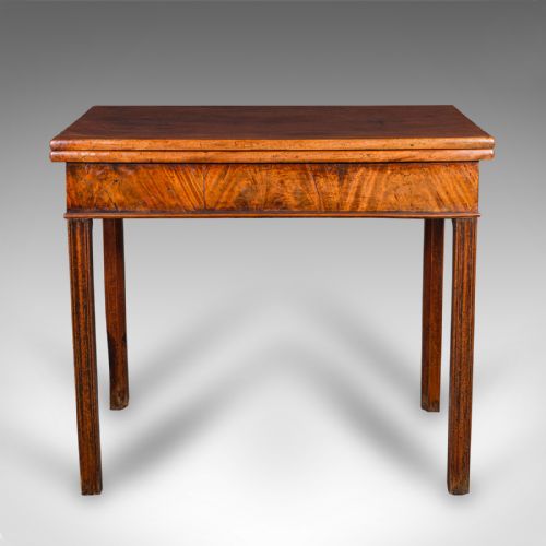 ANTIQUE FOLD OVER TEA TABLE ENGLISH CARD CHIPPENDALE MANNER GEORGIAN C1750 - ADDITIONAL PHOTO 3