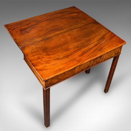 ANTIQUE FOLD OVER TEA TABLE ENGLISH CARD CHIPPENDALE MANNER GEORGIAN C1750 - ADDITIONAL PHOTO 7