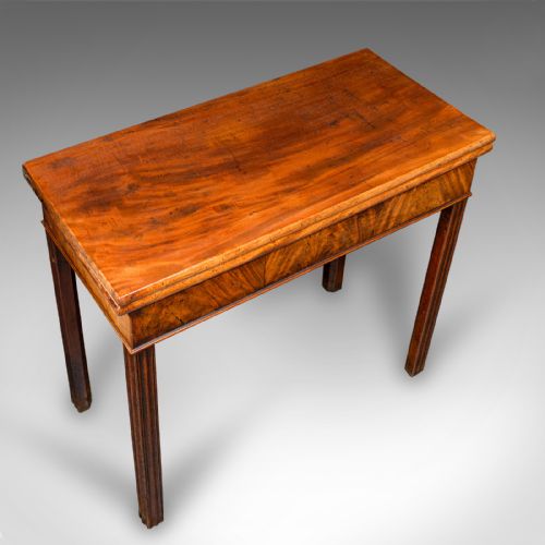 ANTIQUE FOLD OVER TEA TABLE ENGLISH CARD CHIPPENDALE MANNER GEORGIAN C1750 - ADDITIONAL PHOTO 8