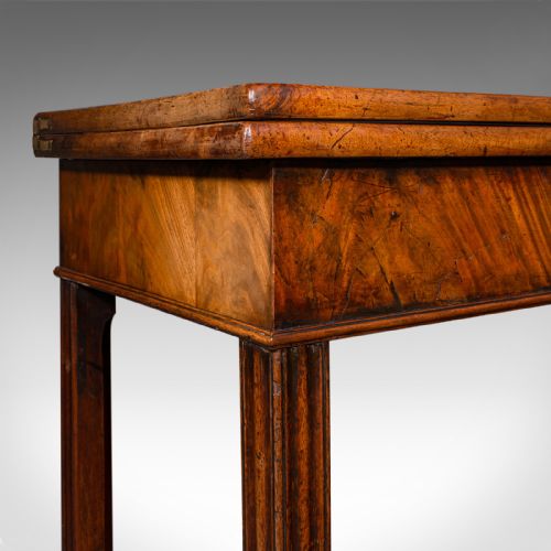 ANTIQUE FOLD OVER TEA TABLE ENGLISH CARD CHIPPENDALE MANNER GEORGIAN C1750 - ADDITIONAL PHOTO 10