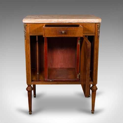 ANTIQUE BEDSIDE CABINET FRENCH KINGWOOD MARBLE NIGHTSTAND CUPBOARD VICTORIAN - ADDITIONAL PHOTO 2