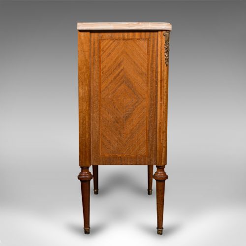ANTIQUE BEDSIDE CABINET FRENCH KINGWOOD MARBLE NIGHTSTAND CUPBOARD VICTORIAN - ADDITIONAL PHOTO 3