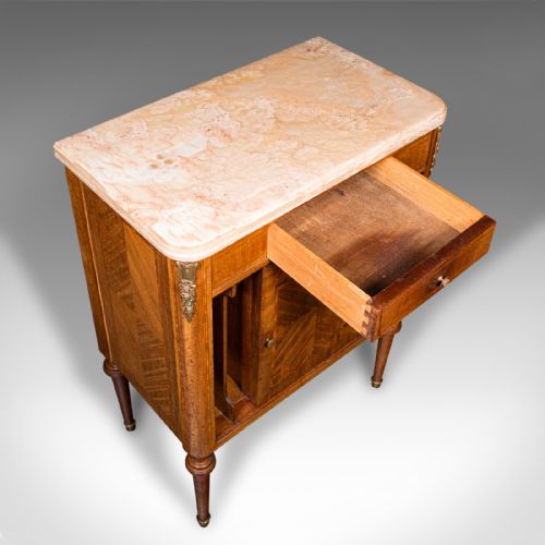 ANTIQUE BEDSIDE CABINET FRENCH KINGWOOD MARBLE NIGHTSTAND CUPBOARD VICTORIAN - ADDITIONAL PHOTO 6