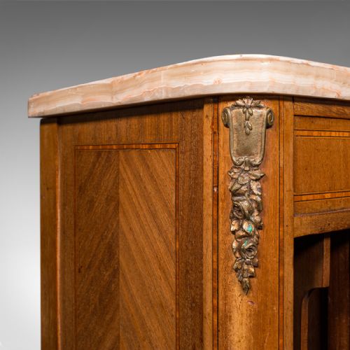 ANTIQUE BEDSIDE CABINET FRENCH KINGWOOD MARBLE NIGHTSTAND CUPBOARD VICTORIAN - ADDITIONAL PHOTO 8