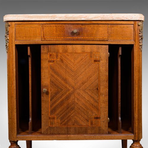 ANTIQUE BEDSIDE CABINET FRENCH KINGWOOD MARBLE NIGHTSTAND CUPBOARD VICTORIAN - ADDITIONAL PHOTO 9