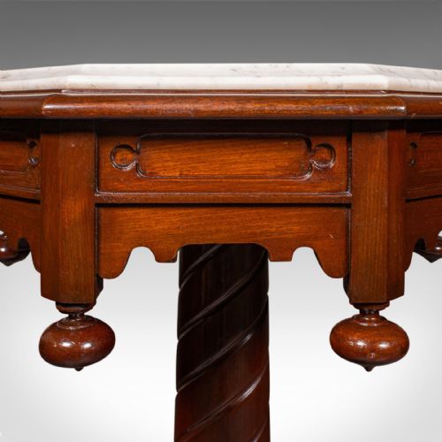 ANTIQUE OCTAGONAL TABLE ENGLISH MARBLE OCCASIONAL CENTRE EARLY VICTORIAN - ADDITIONAL PHOTO 7