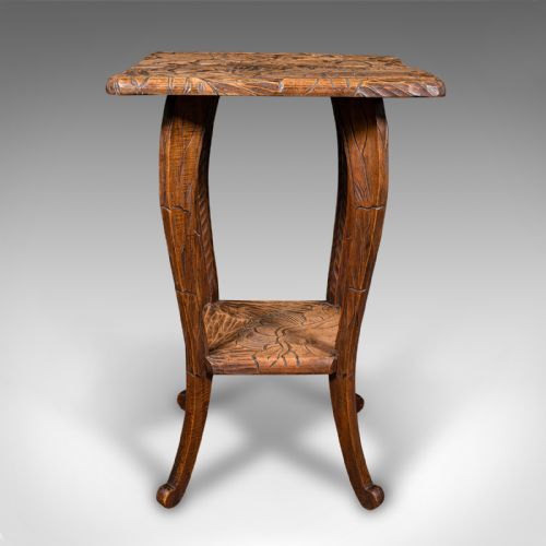 fig 3. Antique Side Table, Japanese, Lamp, Jardiniere Stand, Arts & Crafts, Edwardian