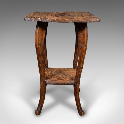 fig 4. Antique Side Table, Japanese, Lamp, Jardiniere Stand, Arts & Crafts, Edwardian