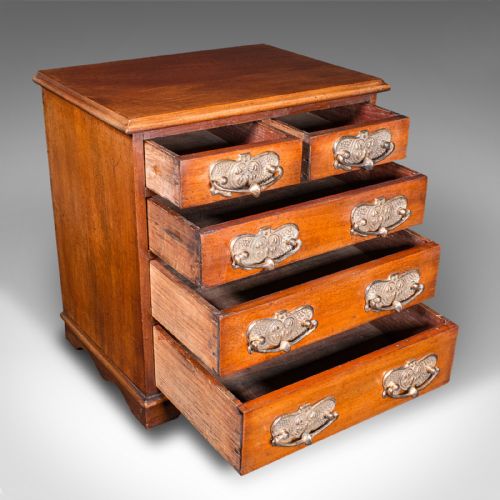 ANTIQUE DESKTOP SPECIMEN CASE ENGLISH MINIATURE CHEST OF DRAWERS VICTORIAN - ADDITIONAL PHOTO 1