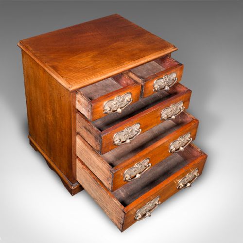 ANTIQUE DESKTOP SPECIMEN CASE ENGLISH MINIATURE CHEST OF DRAWERS VICTORIAN - ADDITIONAL PHOTO 7