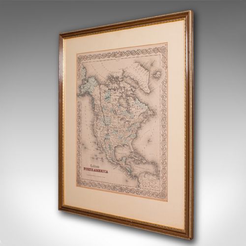 ANTIQUE NORTH AMERICA MAP USA CANADA MEXICO CARTOGRAPHY COLTON VICTORIAN - ADDITIONAL PHOTO 1