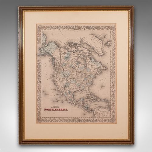 ANTIQUE NORTH AMERICA MAP USA CANADA MEXICO CARTOGRAPHY COLTON VICTORIAN - ADDITIONAL PHOTO 2