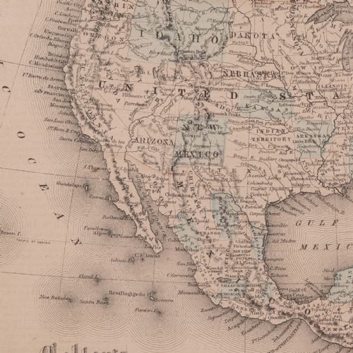 ANTIQUE NORTH AMERICA MAP USA CANADA MEXICO CARTOGRAPHY COLTON VICTORIAN - ADDITIONAL PHOTO 10