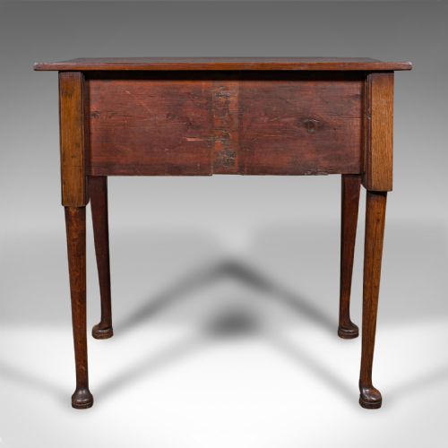 fig 3. Antique 4 Drawer Lowboy, English, Oak, Walnut, Correspondence Desk, Georgian