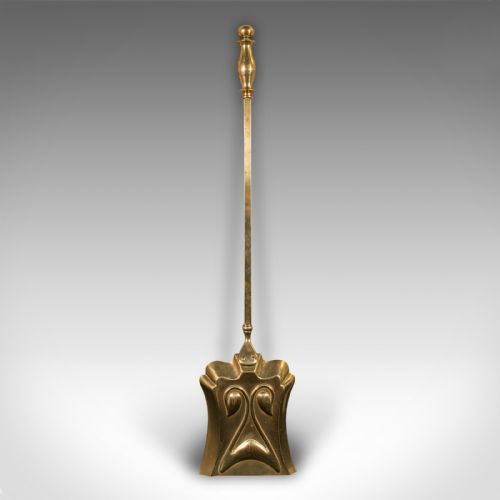 SET OF 3 ANTIQUE FIRESIDE TOOLS ENGLISH BRASS COAL SHOVEL POKER VICTORIAN - ADDITIONAL PHOTO 3