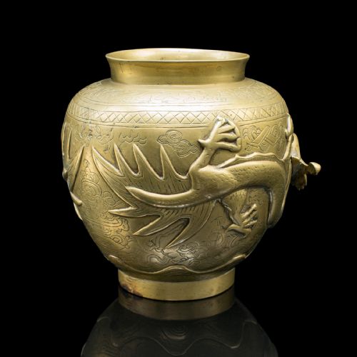 PAIR OF ANTIQUE FLOWER URNS CHINESE BRONZE DECORATIVE POSY VASE VICTORIAN - ADDITIONAL PHOTO 3