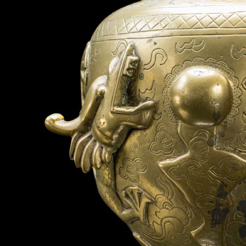 PAIR OF ANTIQUE FLOWER URNS CHINESE BRONZE DECORATIVE POSY VASE VICTORIAN - ADDITIONAL PHOTO 10