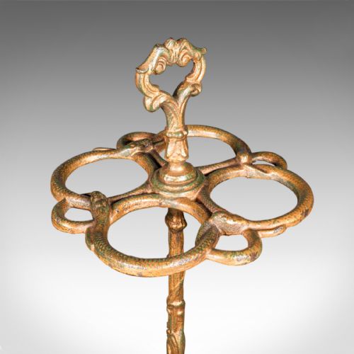 ANTIQUE GENTLEMAN'S STICK STAND ENGLISH HALLWAY UMBRELLA LOOP VICTORIAN 1860 - ADDITIONAL PHOTO 1