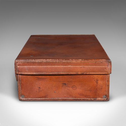 ANTIQUE GENTLEMAN'S VALET SUITCASE ENGLISH LEATHER FITTED INTERIOR C1920 - ADDITIONAL PHOTO 6