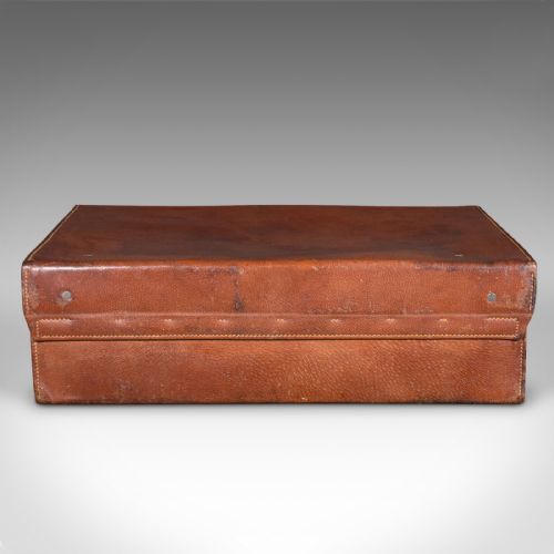 ANTIQUE GENTLEMAN'S VALET SUITCASE ENGLISH LEATHER FITTED INTERIOR C1920 - ADDITIONAL PHOTO 8