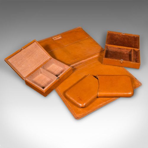 ANTIQUE GENTLEMAN'S VALET SUITCASE ENGLISH LEATHER FITTED INTERIOR C1920 - ADDITIONAL PHOTO 11