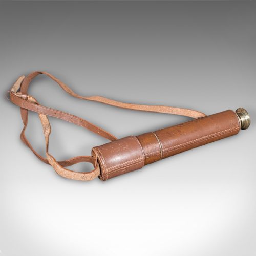 ANTIQUE 3 DRAW TELESCOPE ENGLISH LEATHER BROADHURST CLARKSON CO EDWARDIAN - ADDITIONAL PHOTO 7