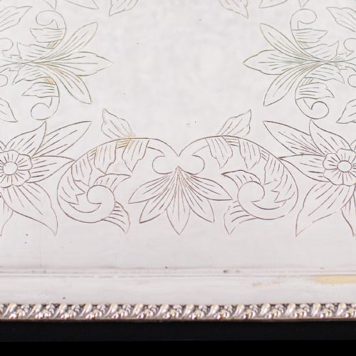LARGE ANTIQUE PRESENTATION TRAY EGYPTIAN SILVER PLATE AFTERNOON TEA VICTORIAN - ADDITIONAL PHOTO 3