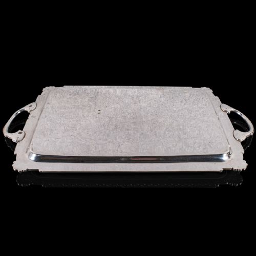 LARGE ANTIQUE PRESENTATION TRAY EGYPTIAN SILVER PLATE AFTERNOON TEA VICTORIAN - ADDITIONAL PHOTO 7