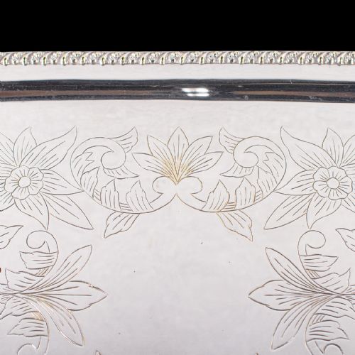 LARGE ANTIQUE PRESENTATION TRAY EGYPTIAN SILVER PLATE AFTERNOON TEA VICTORIAN - ADDITIONAL PHOTO 9
