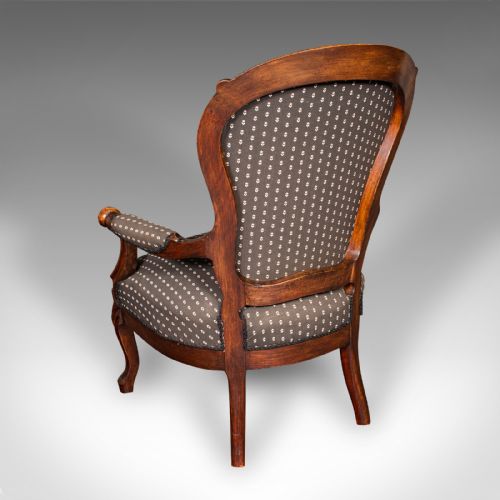 fig 3. Pair Of Antique Elbow Chairs, French, Morning Room Armchair, Victorian, C.1900
