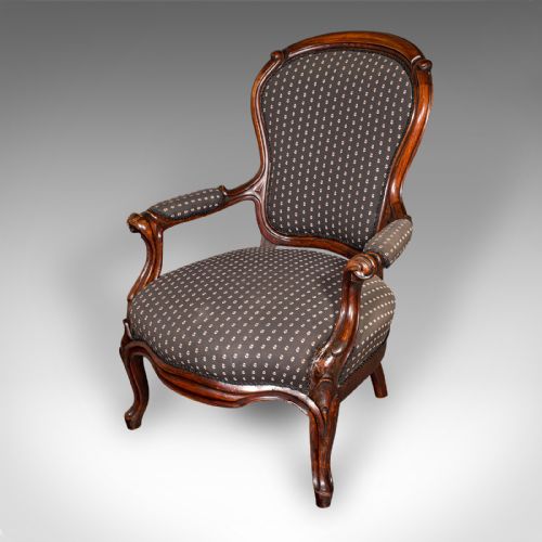 fig 4. Pair Of Antique Elbow Chairs, French, Morning Room Armchair, Victorian, C.1900