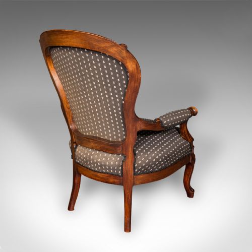 fig 5. Pair Of Antique Elbow Chairs, French, Morning Room Armchair, Victorian, C.1900