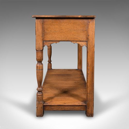 fig 4. Antique Dresser Base, English Oak Kitchen Sideboard, Georgian Revival, Edwardian