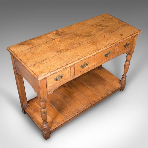 fig 5. Antique Dresser Base, English Oak Kitchen Sideboard, Georgian Revival, Edwardian
