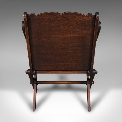 ANTIQUE GLASTONBURY CHAIR WELSH OAK GOTHIC REVIVAL ELBOW SEAT VICTORIAN 1880 - ADDITIONAL PHOTO 3