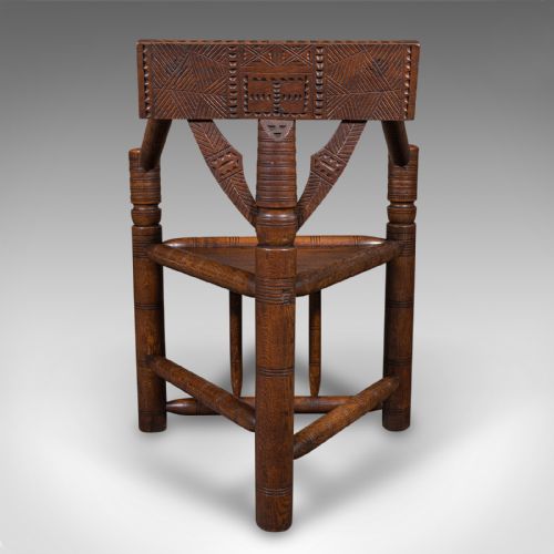 ANTIQUE TURNER'S CHAIR ENGLISH BEECH OAK ELBOW SEAT OLD SAXON VICTORIAN - ADDITIONAL PHOTO 2