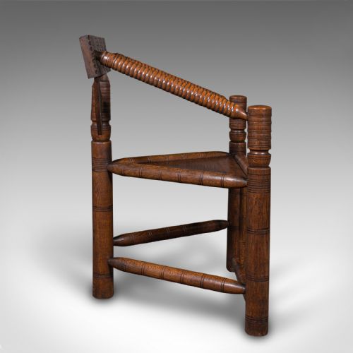 ANTIQUE TURNER'S CHAIR ENGLISH BEECH OAK ELBOW SEAT OLD SAXON VICTORIAN - ADDITIONAL PHOTO 3